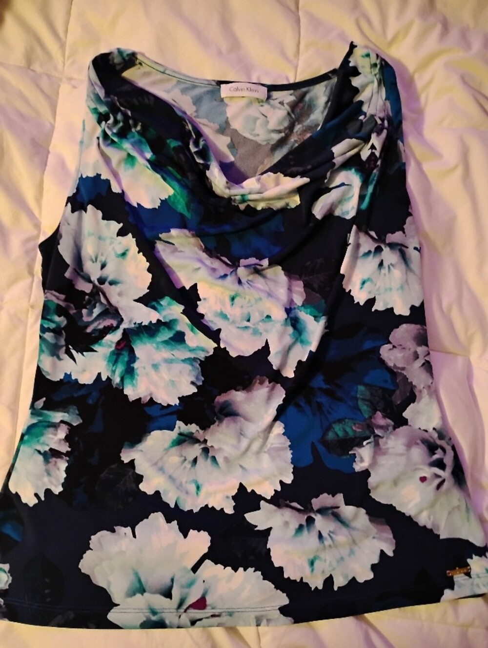 Lrg Calvin Klein Ladies Sleeveless Floral Print Top